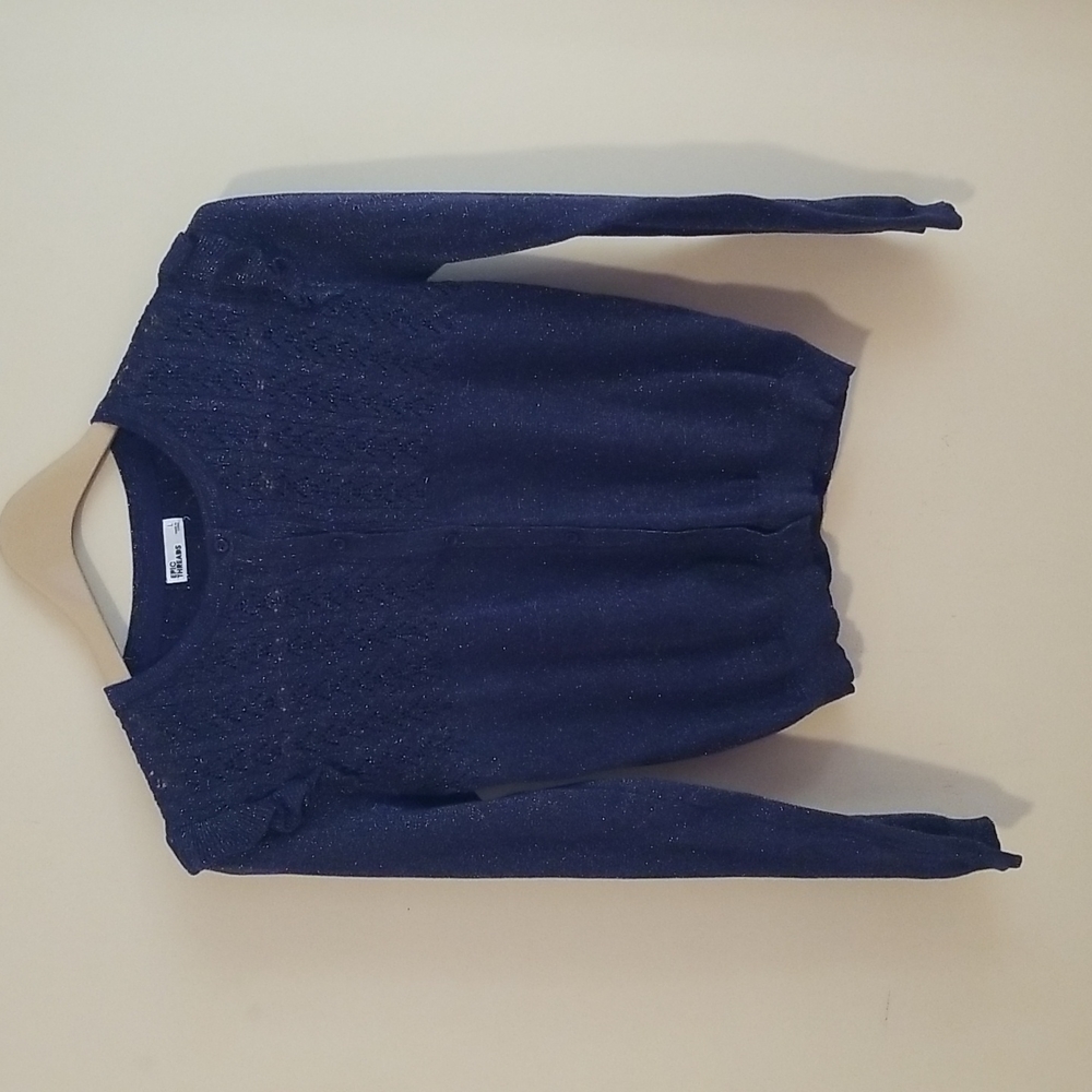 Epic Threads Blue Shimmery Girl Sweater Size L